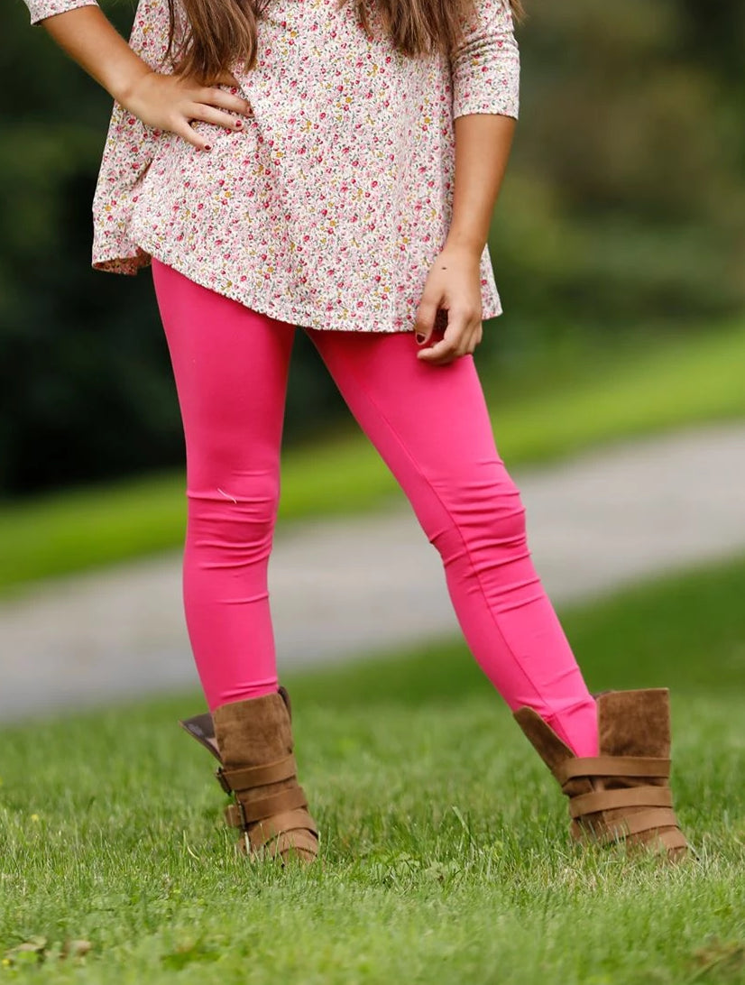 Sutton Button Leggings - Hot Pink