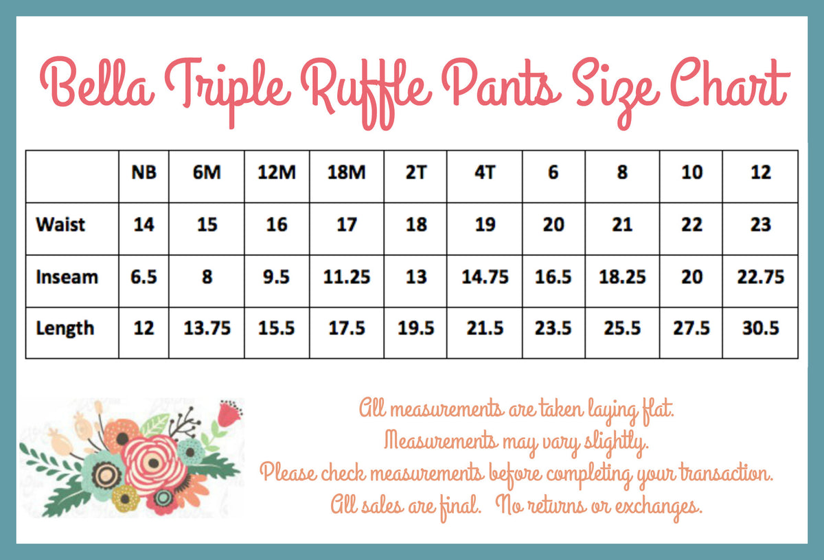 Bella Triple Ruffle Pants - Peach - Pearls and Piggytails