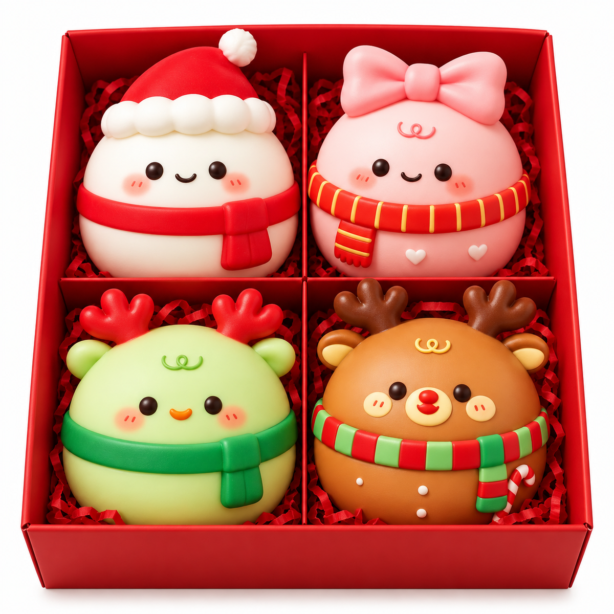 Christmas Squishy 4-Piece Bundle | 4" Holiday Sensory Toys