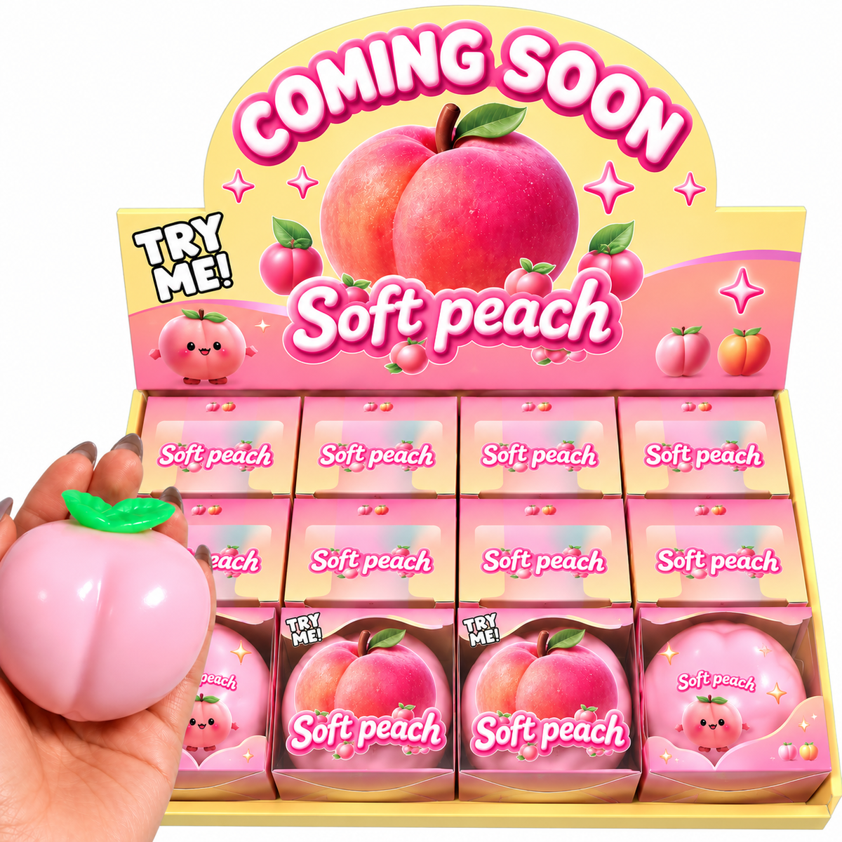ASMR Soft Peach Squishy – Sensory Fidget Toy