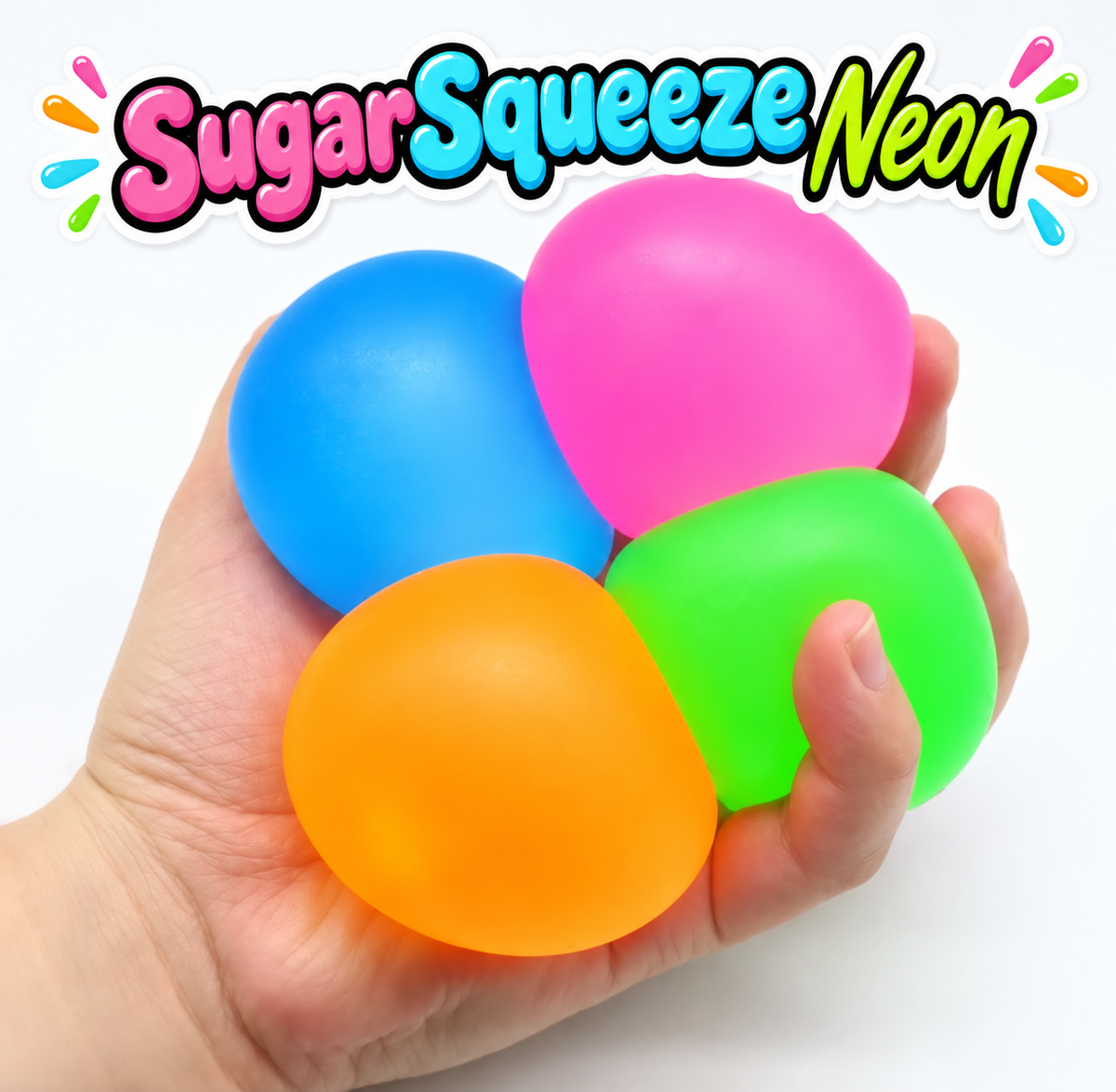 SugarSqueez™ Cube Squishy Fidget Stress Ball with soft, dough-like texture for squeezing, stretching, and sensory play

