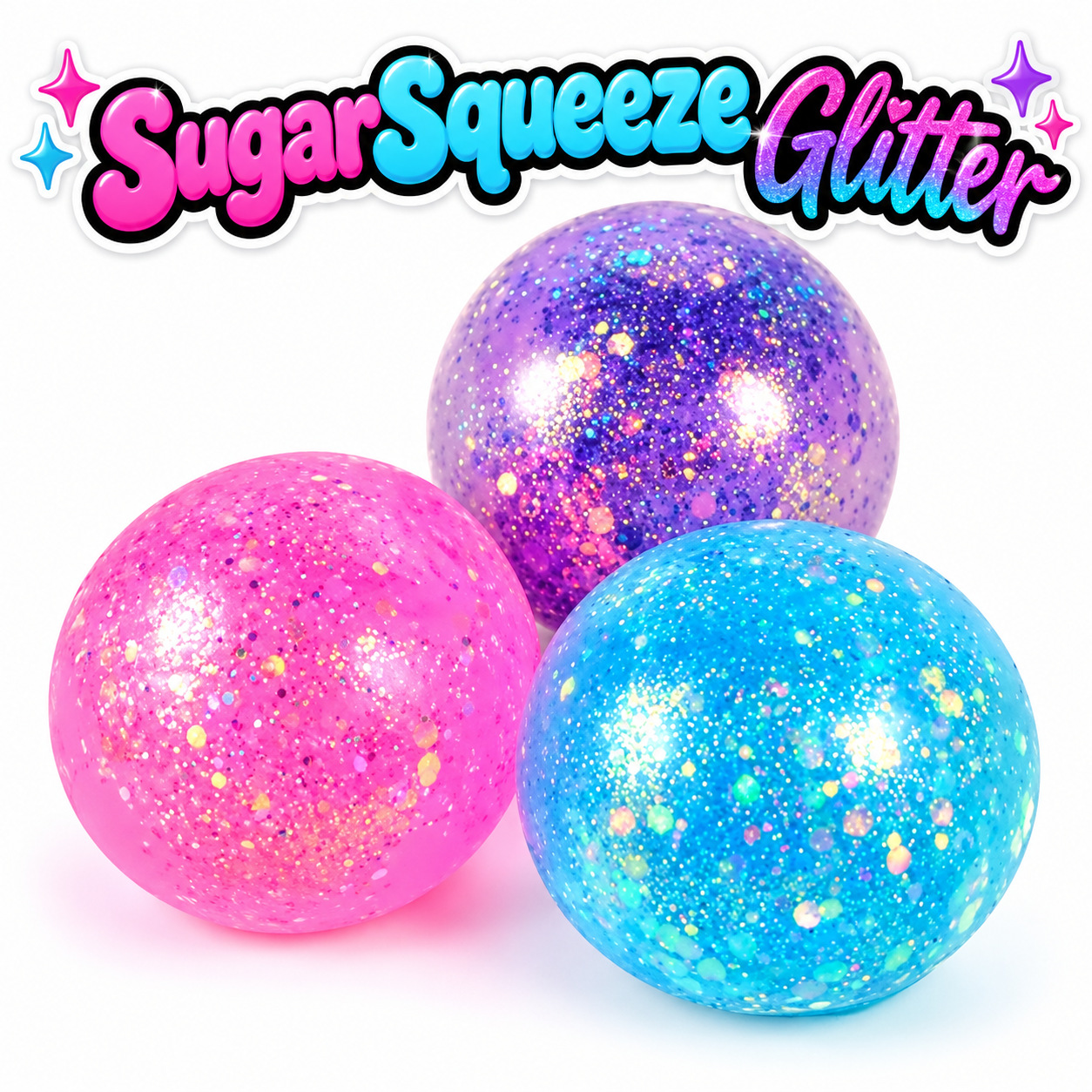 SugarSqueez™ Cube Squishy Fidget Stress Ball with soft dough-like texture for squeezing, stretching, and sensory play
