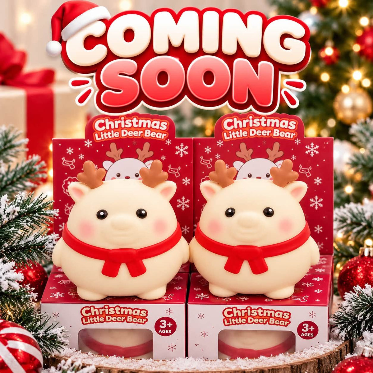 Jumbo 5.9 inch Reindeer Christmas squishy sensory fidget toy