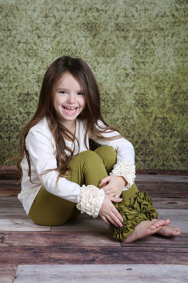 PREORDER Icing Ruffle Leggings - Herb - Pearls and Piggytails