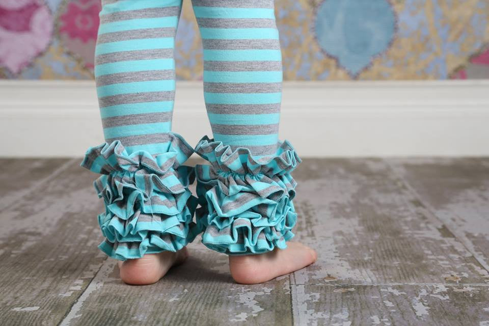 Icing Ruffle Leggings - Cloudy Skies - Pearls and Piggytails