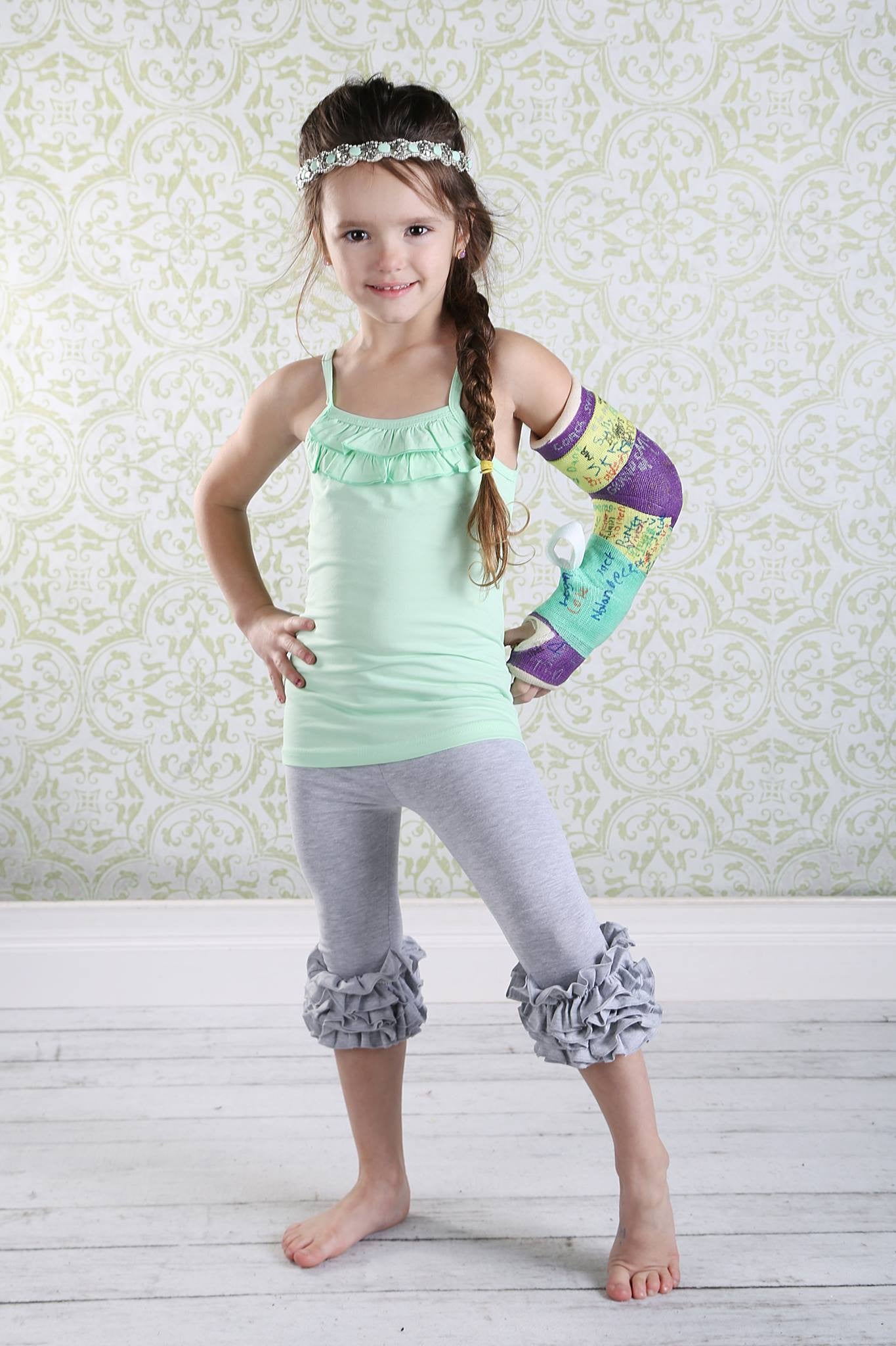 Capri Icing Leggings - T-Shirt Grey - Pearls and Piggytails