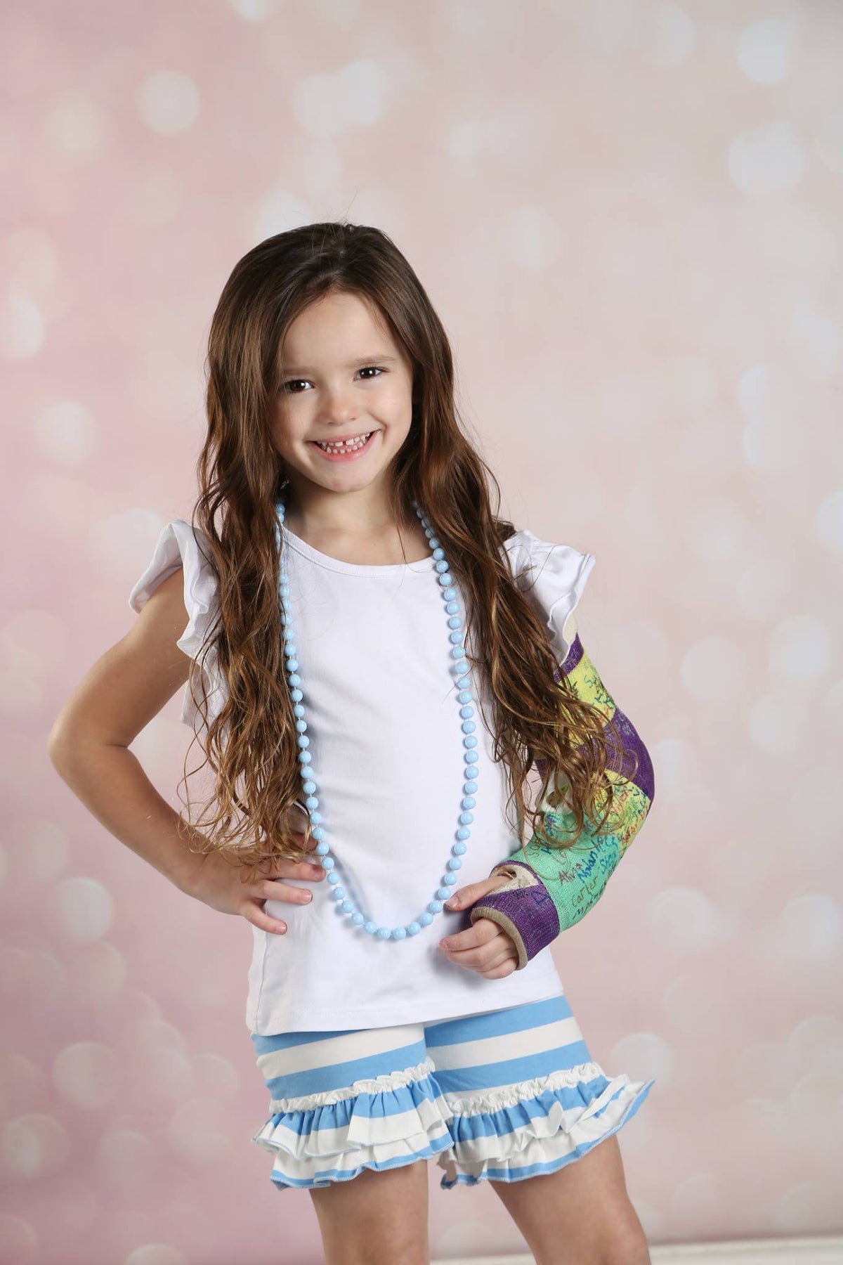 Ruffled Shorties - Blueberry Shortcake - Pearls and Piggytails