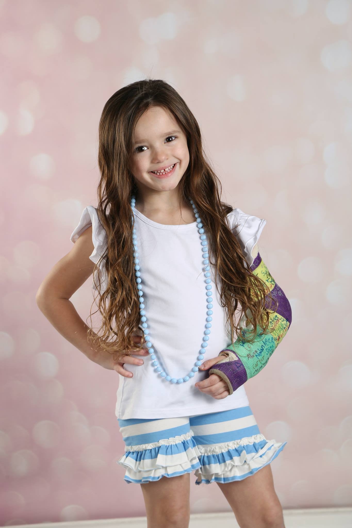 Ruffled Shorties - Blueberry Shortcake - Pearls and Piggytails