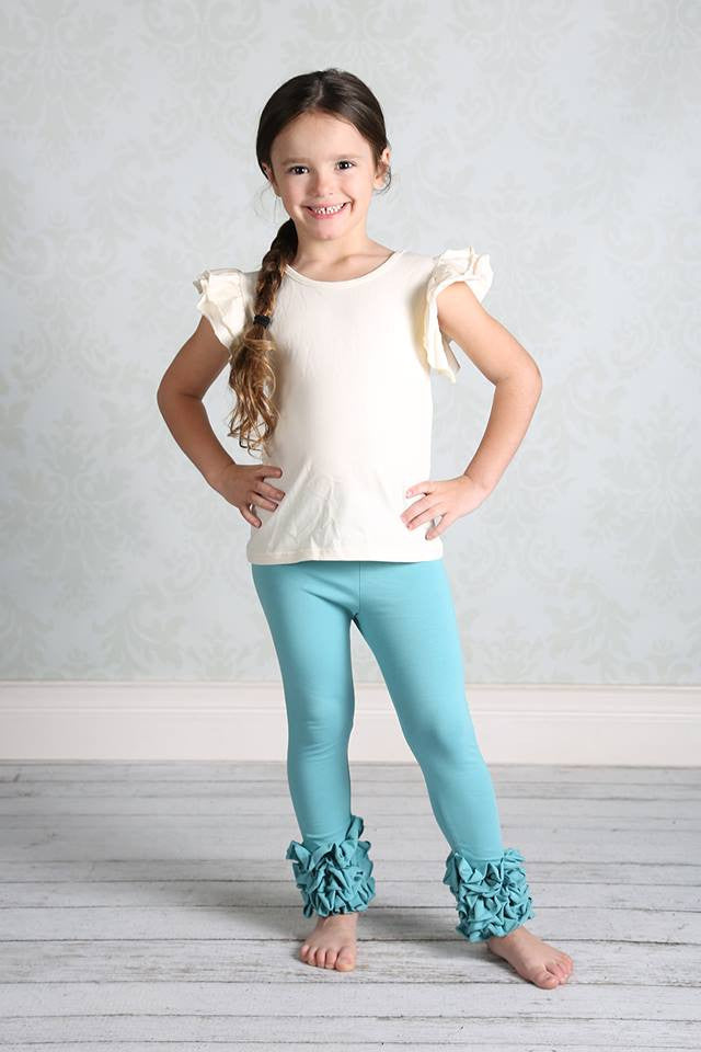 PREORDER Icing Ruffle Leggings - Storm - Pearls and Piggytails