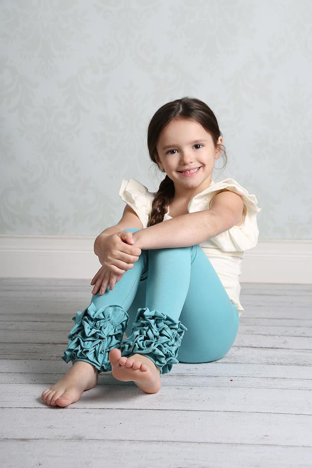PREORDER Icing Ruffle Leggings - Storm - Pearls and Piggytails