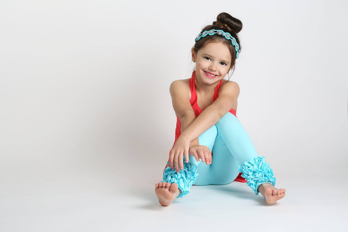 Icing Ruffle Leggings - Aqua - Pearls and Piggytails