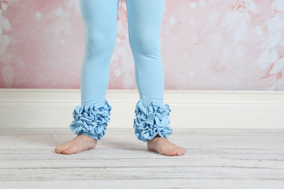 Icing Ruffle Leggings - Light Blue - Pearls and Piggytails