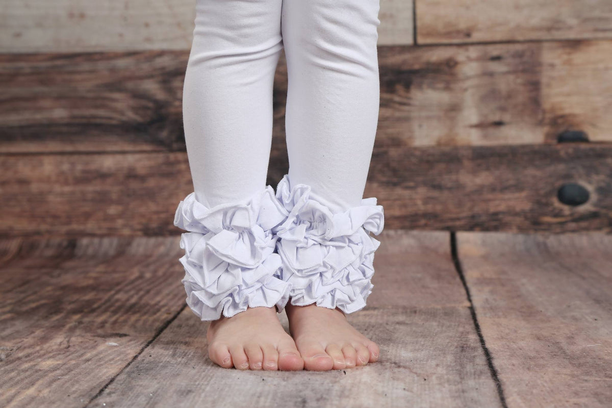Icing Ruffle Leggings White Pearls and Piggytails