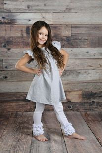 Icing Ruffle Leggings - White - Pearls and Piggytails