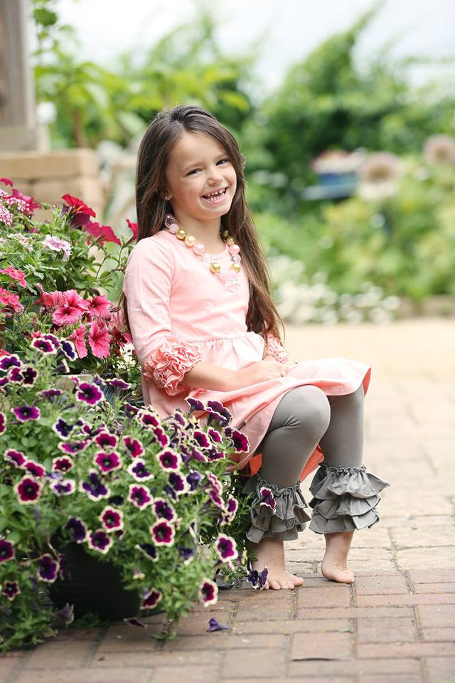Bella Triple Ruffle Pants - Taupe - Pearls and Piggytails