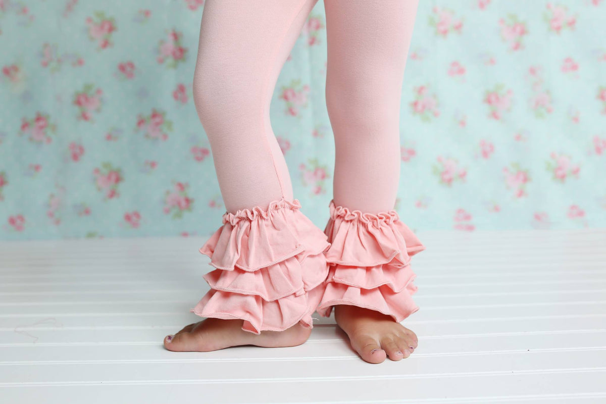 Bella Triple Ruffle Pants - Peach - Pearls and Piggytails