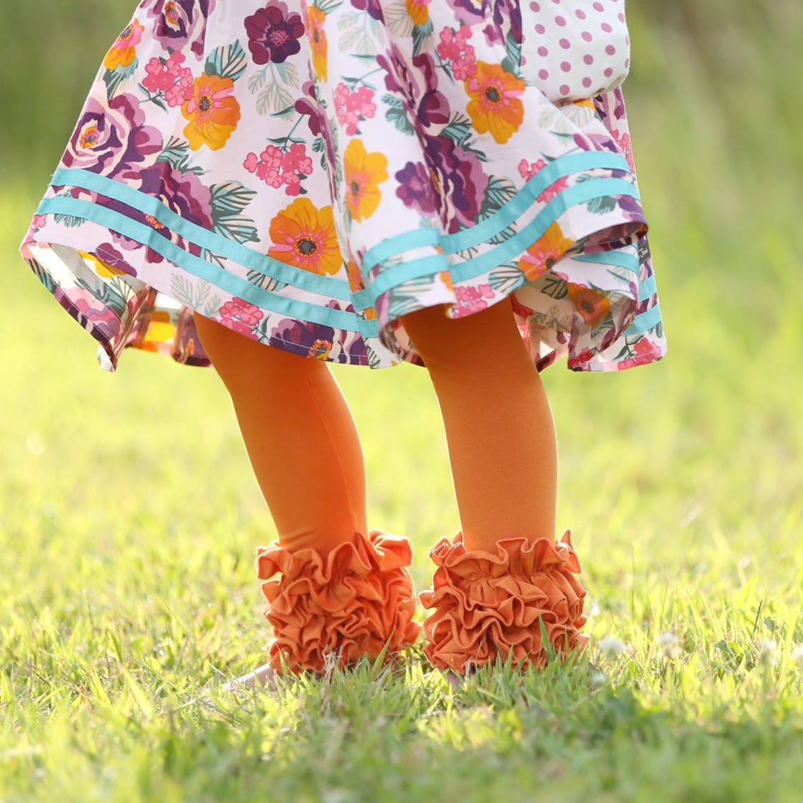 Icing Ruffle Leggings - Pumpkin