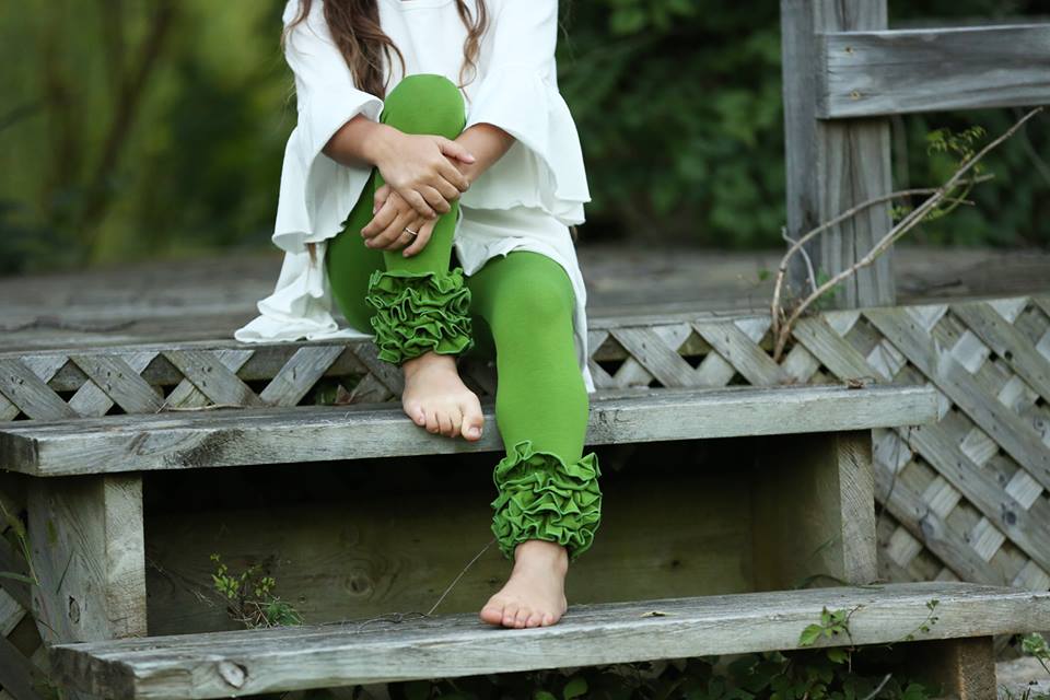 Icing Ruffle Leggings - Seaweed