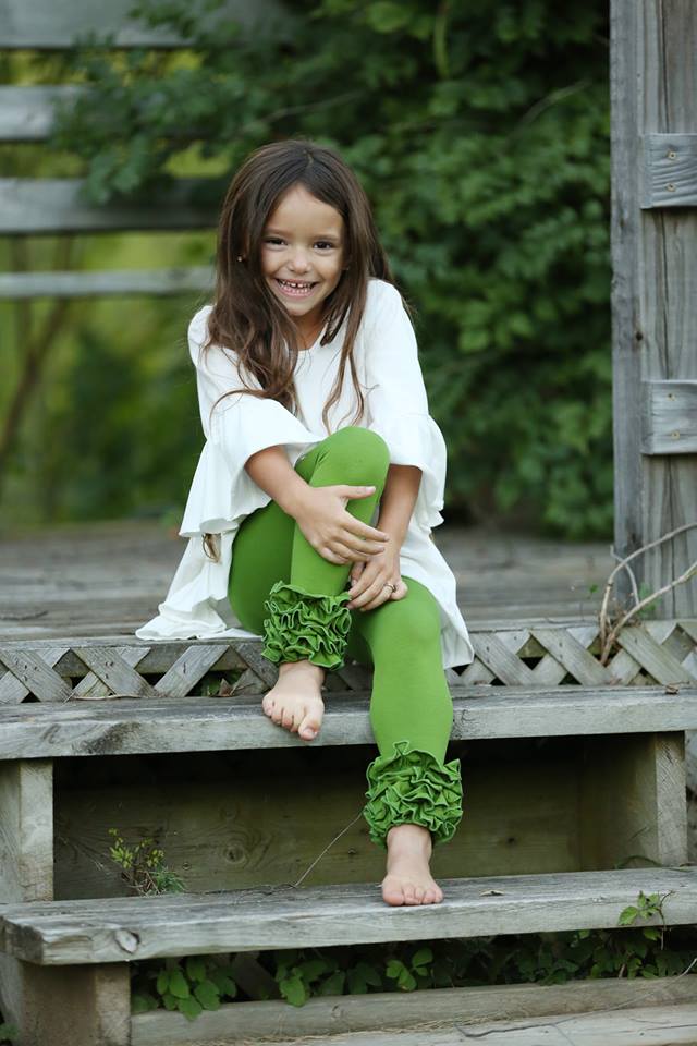 Icing Ruffle Leggings - Seaweed