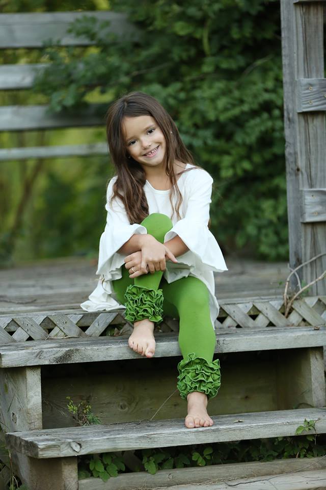 Icing Ruffle Leggings - Seaweed
