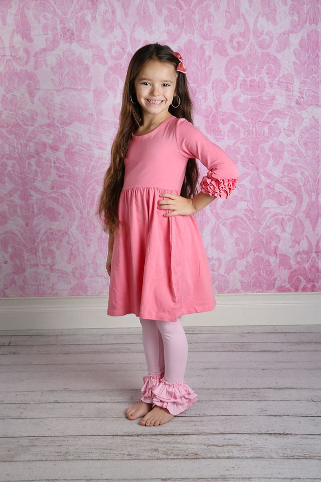 Bella Triple Ruffle Pants - Light Pink - Pearls and Piggytails