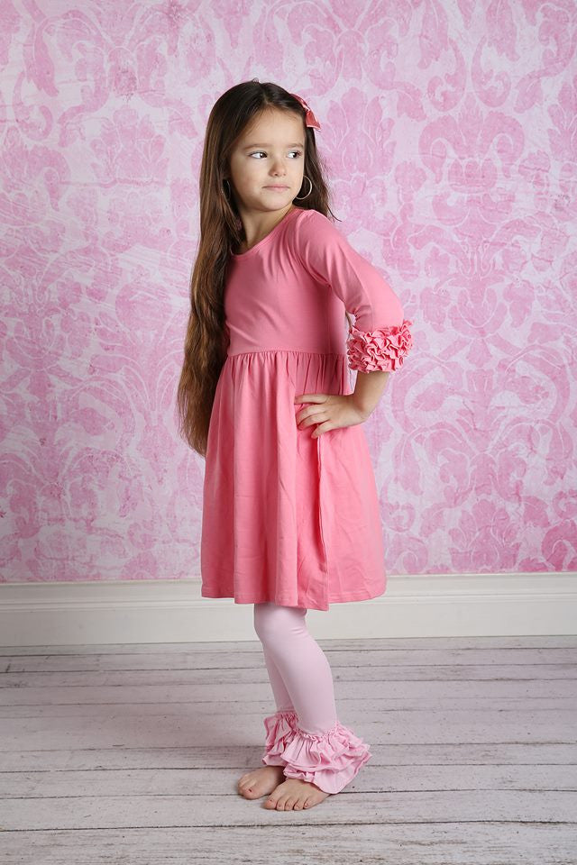 Bella Triple Ruffle Pants - Light Pink - Pearls and Piggytails