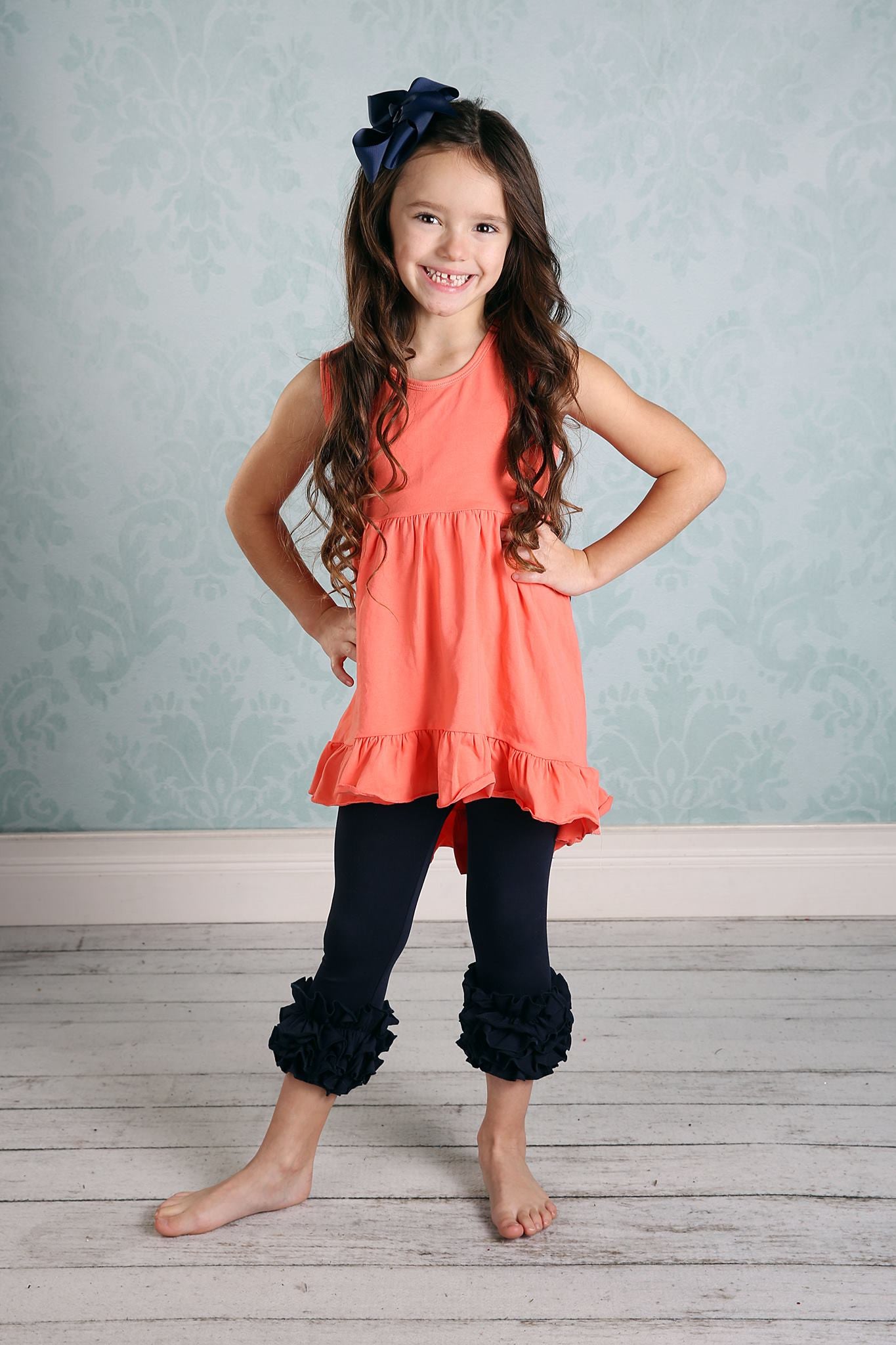 Capri Icing Leggings - Navy - Pearls and Piggytails