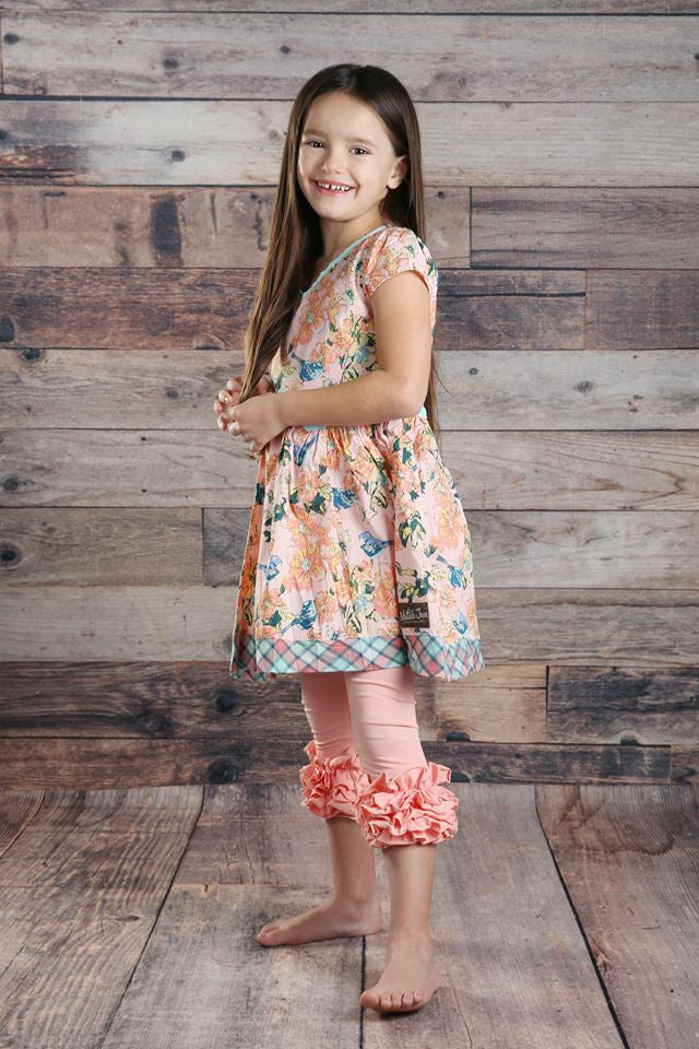 Capri Icing Leggings - Peach - Pearls and Piggytails