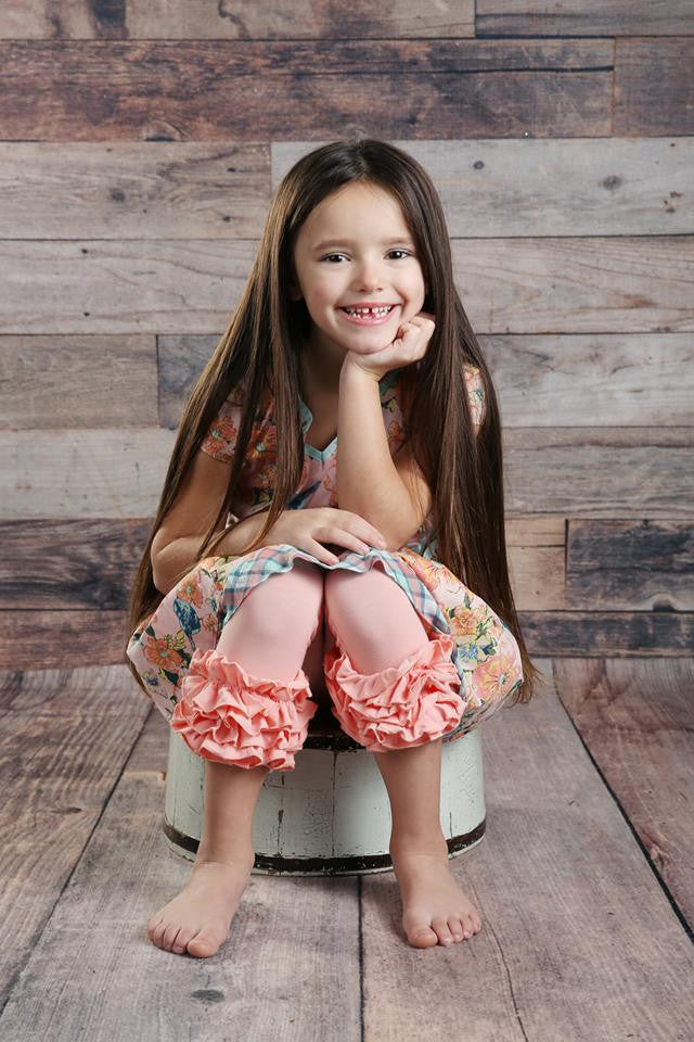 Capri Icing Leggings - Peach - Pearls and Piggytails