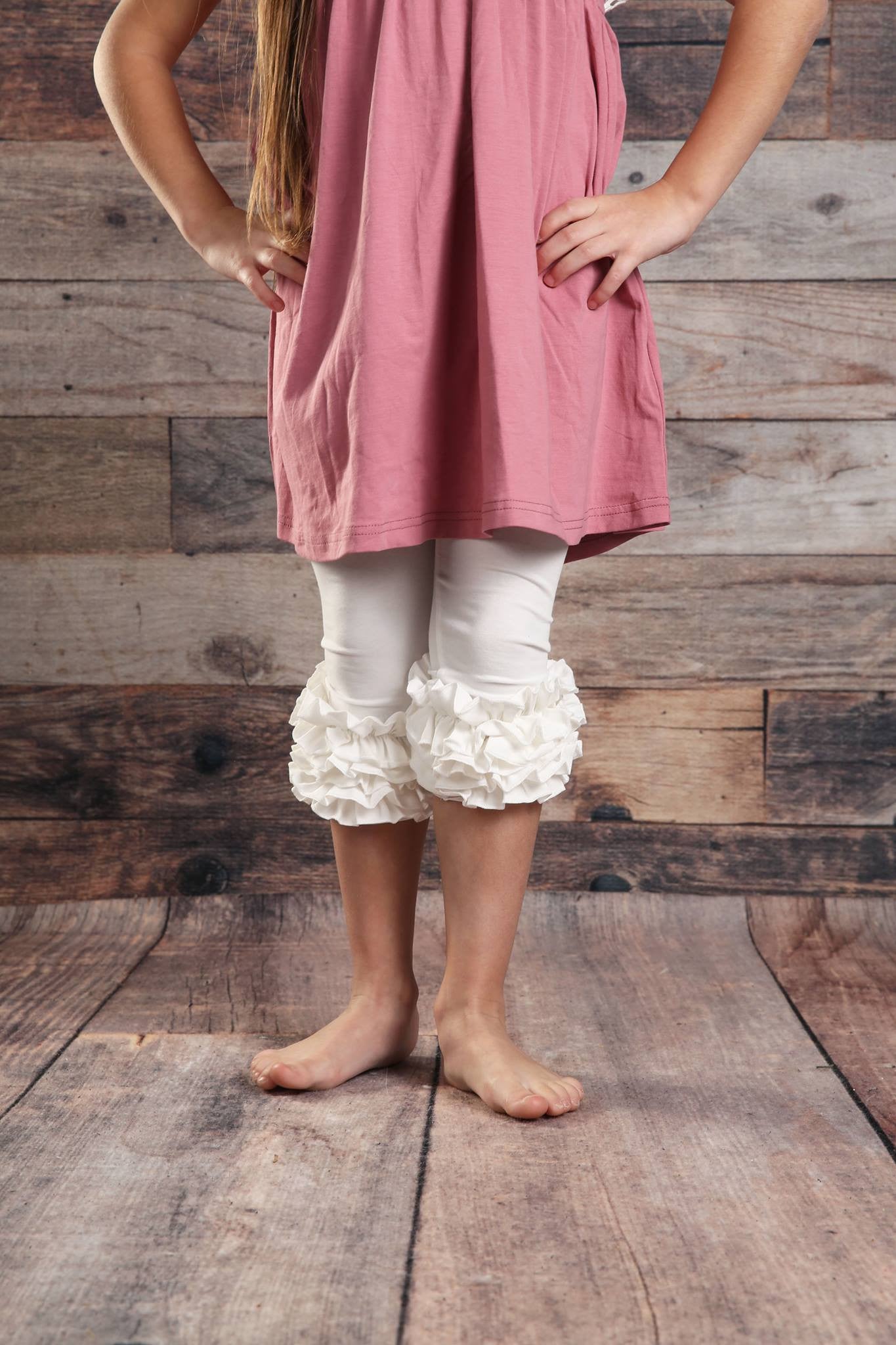 Capri Icing Leggings - Soft White - Pearls and Piggytails