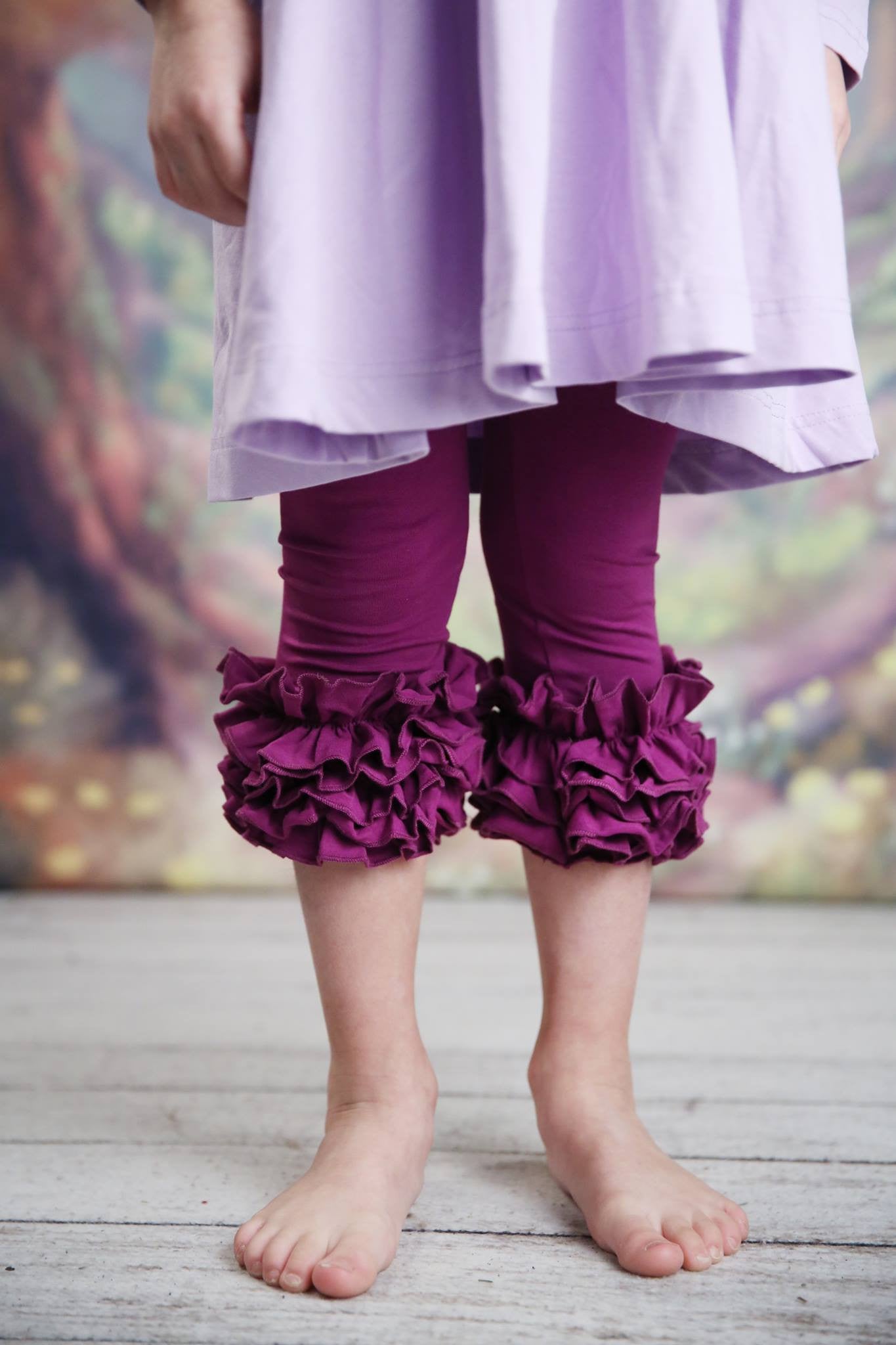 Capri Icing Leggings - Plum - Pearls and Piggytails