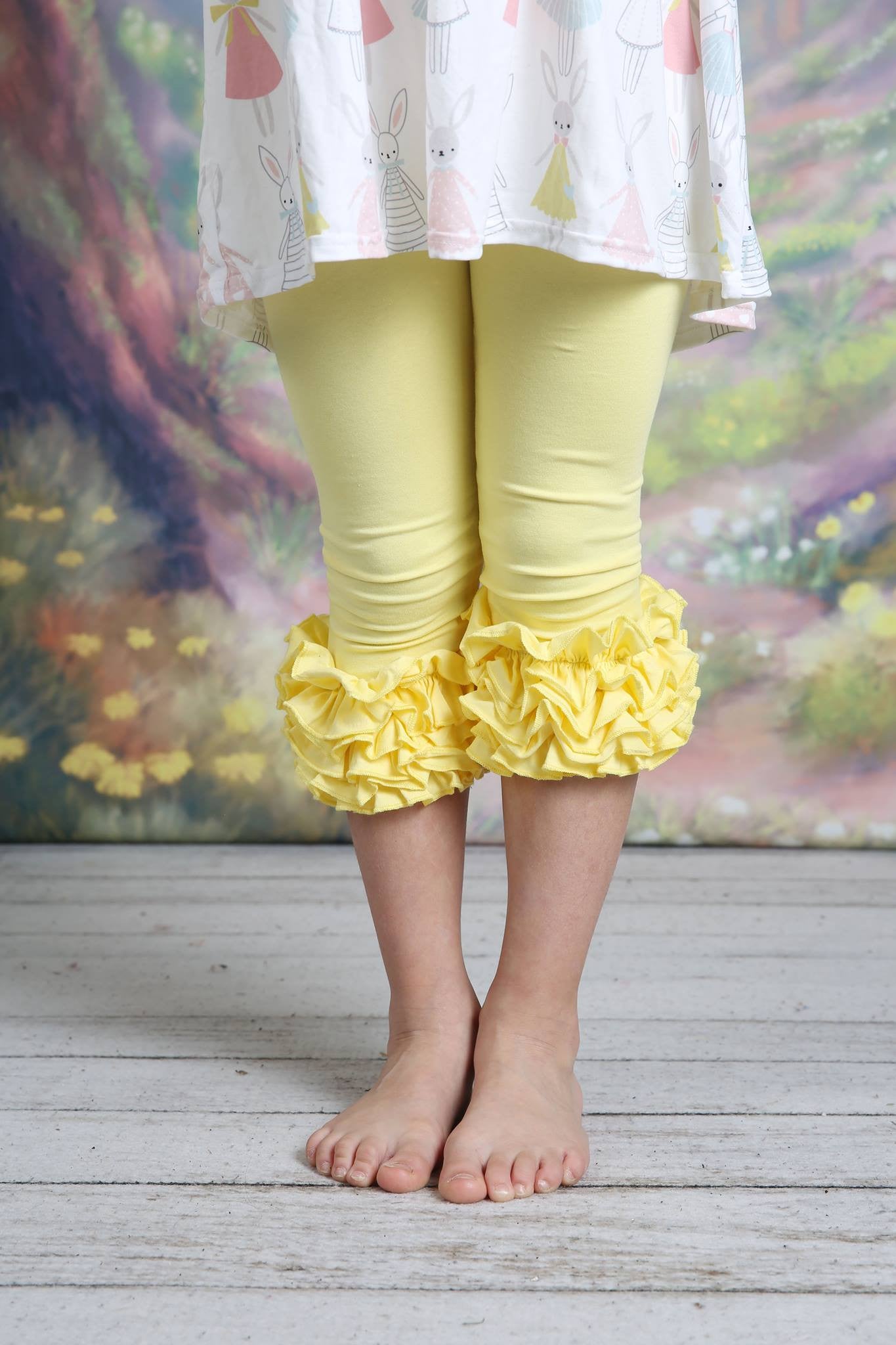 Capri Icing Leggings - Light Yellow - Pearls and Piggytails