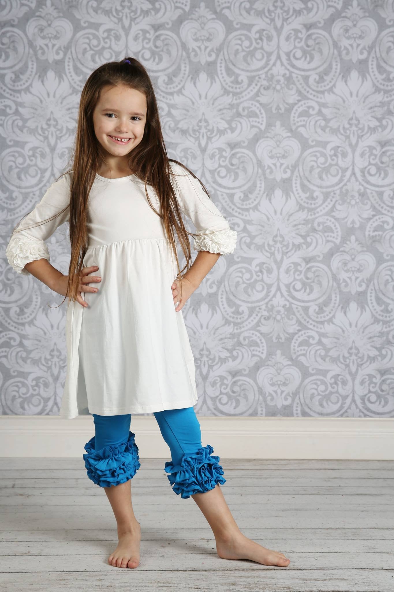 Capri Icing Leggings - Electric - Pearls and Piggytails