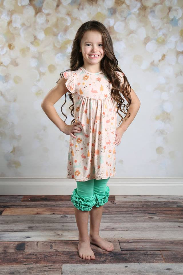 Capri Icing Leggings - Dark Mint - Pearls and Piggytails