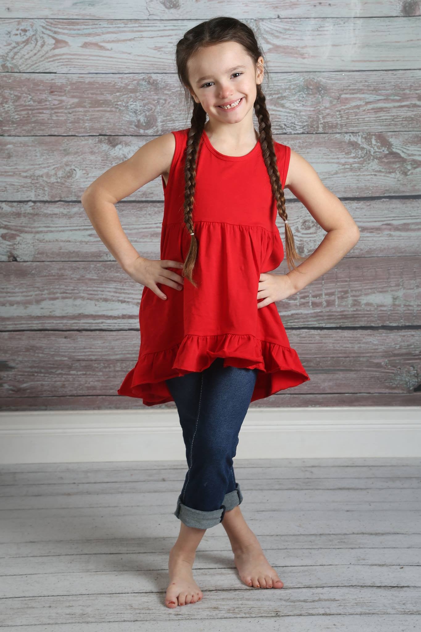 Haddie - Red - Pearls and Piggytails