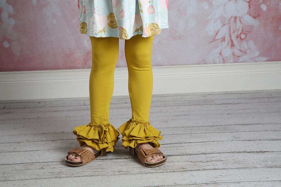 Bella Triple Ruffle Pants - Dijon