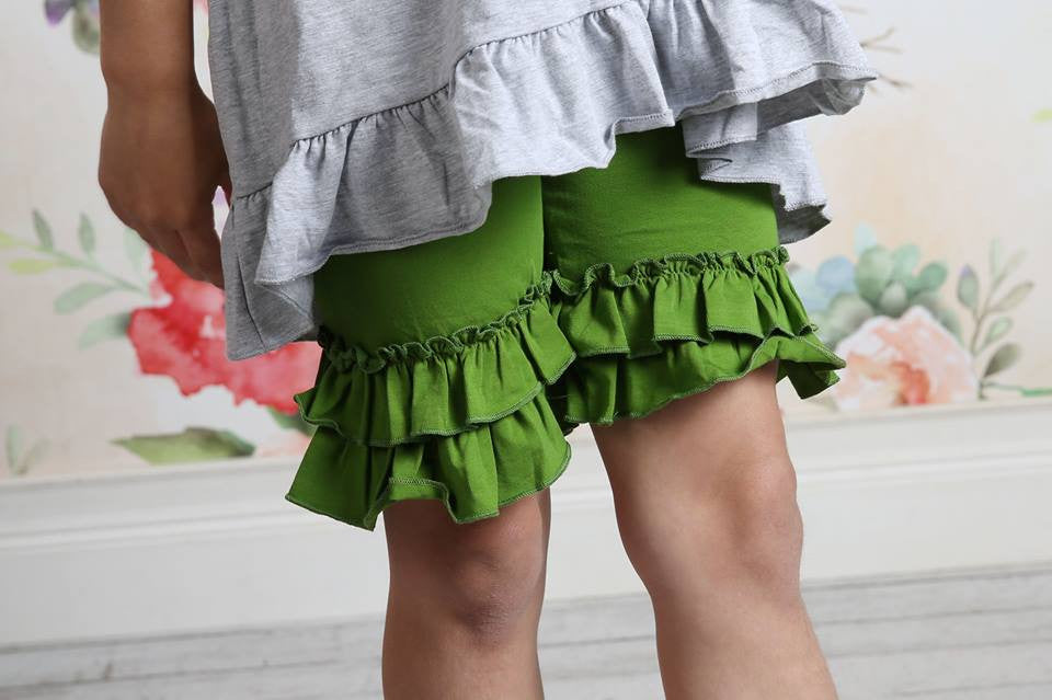 Ruffle Shortie - Seaweed - Pearls and Piggytails