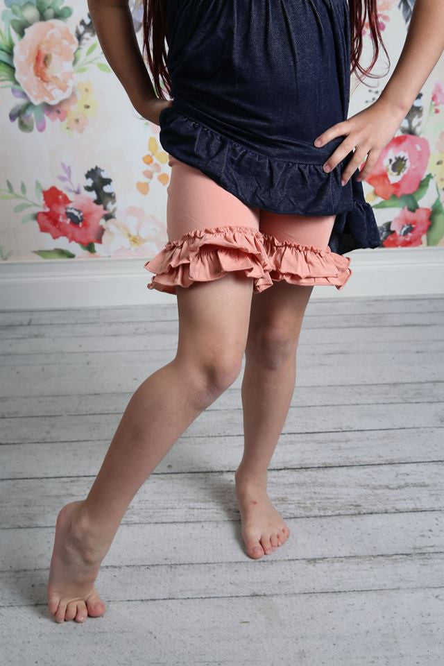 Pearls and Piggytails - Ruffle Shortie - Cinnamon