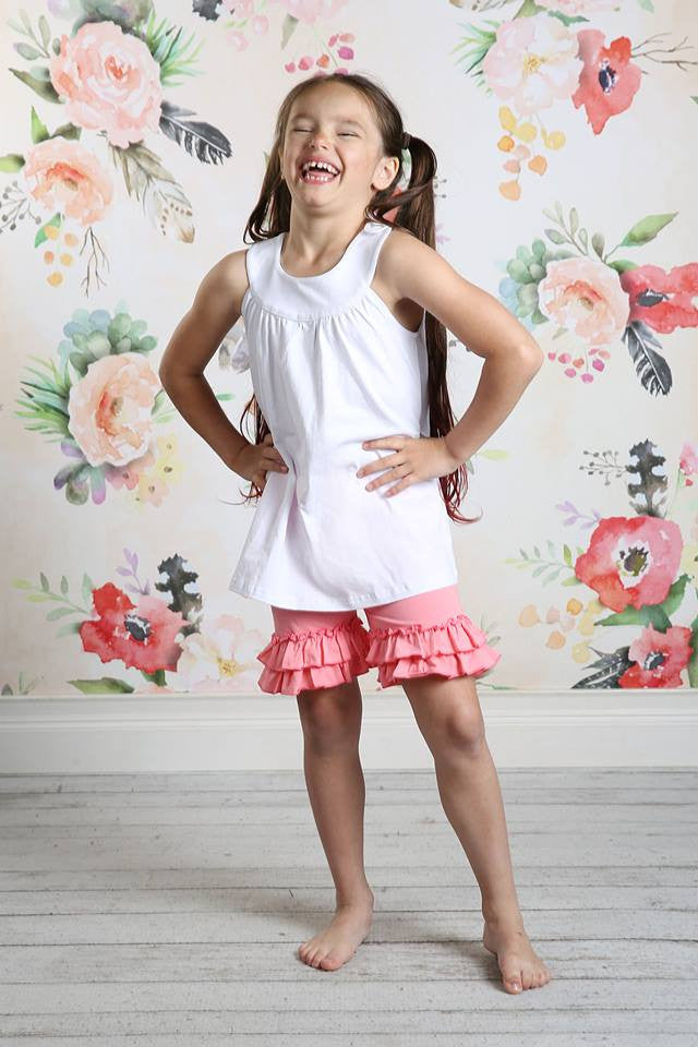 Ruffle Shortie - Taffy - Pearls and Piggytails