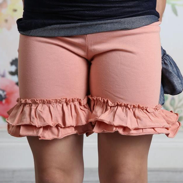 Pearls and Piggytails - Ruffle Shortie - Cinnamon
