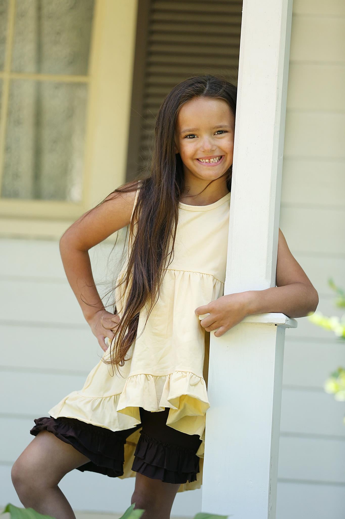 Ruffle Shortie - Chocolate - Pearls and Piggytails