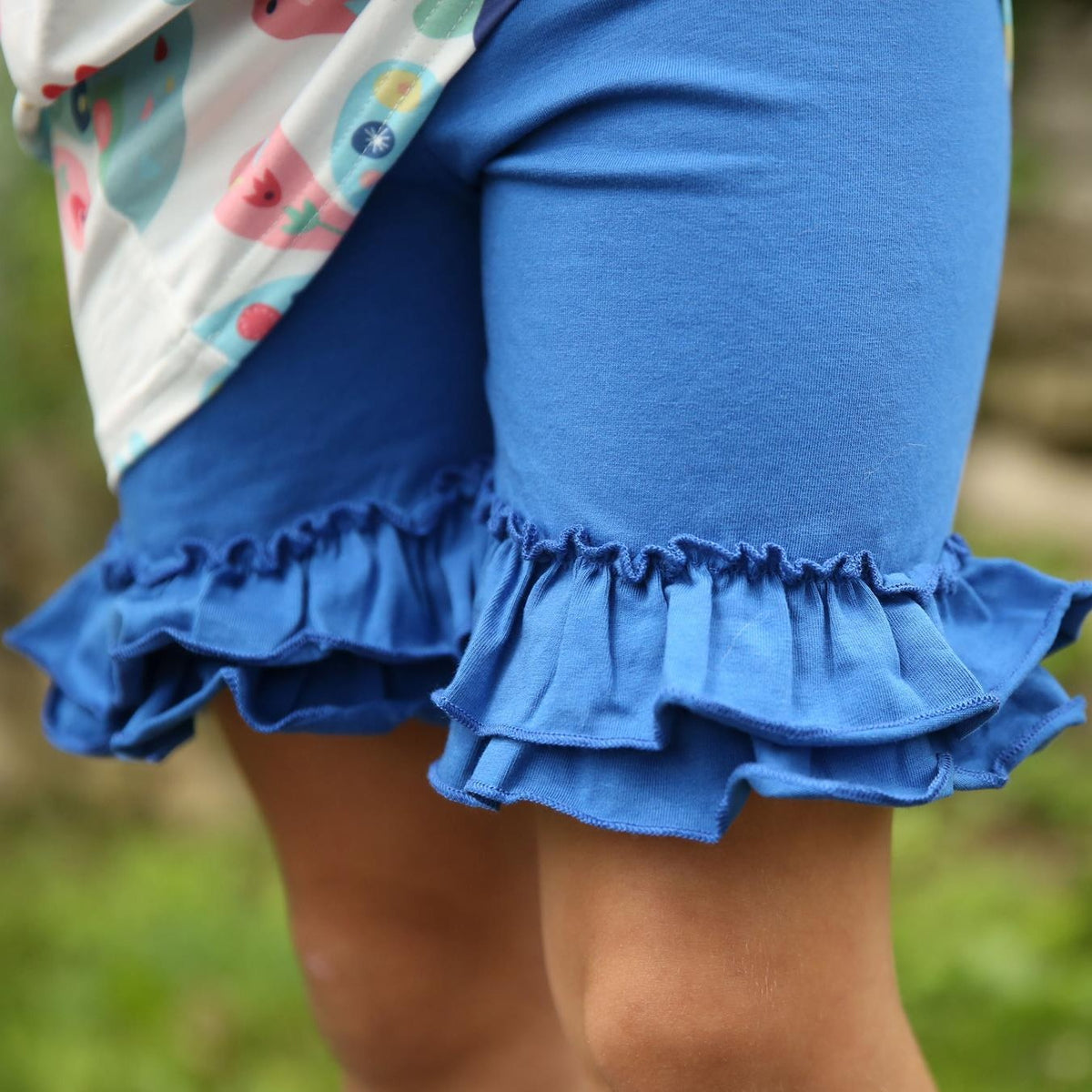 Ruffle Shortie - Royal - Pearls and Piggytails