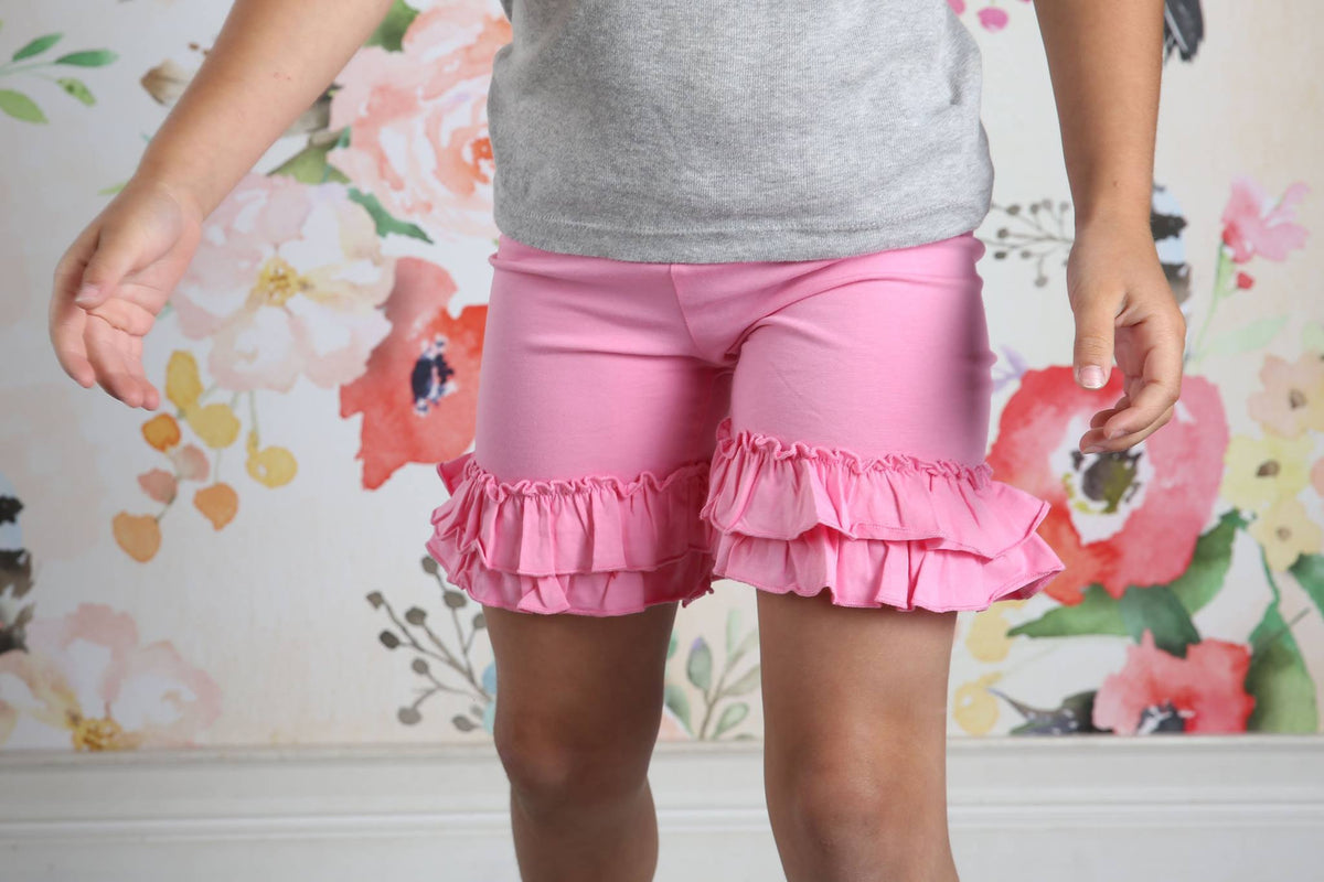 Ruffle Shortie - Pink - Pearls and Piggytails