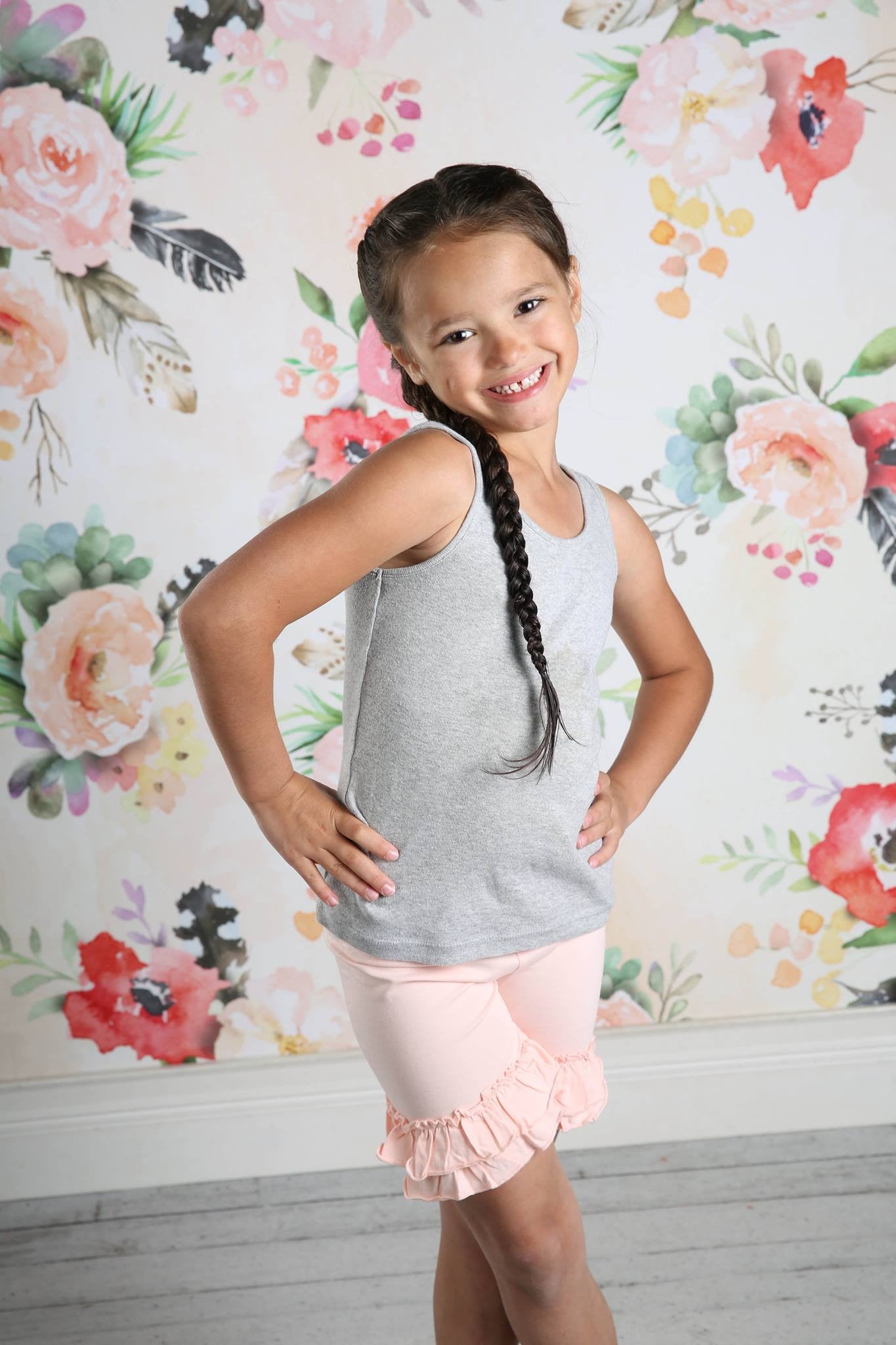 Ruffle Shortie - Frost - Pearls and Piggytails