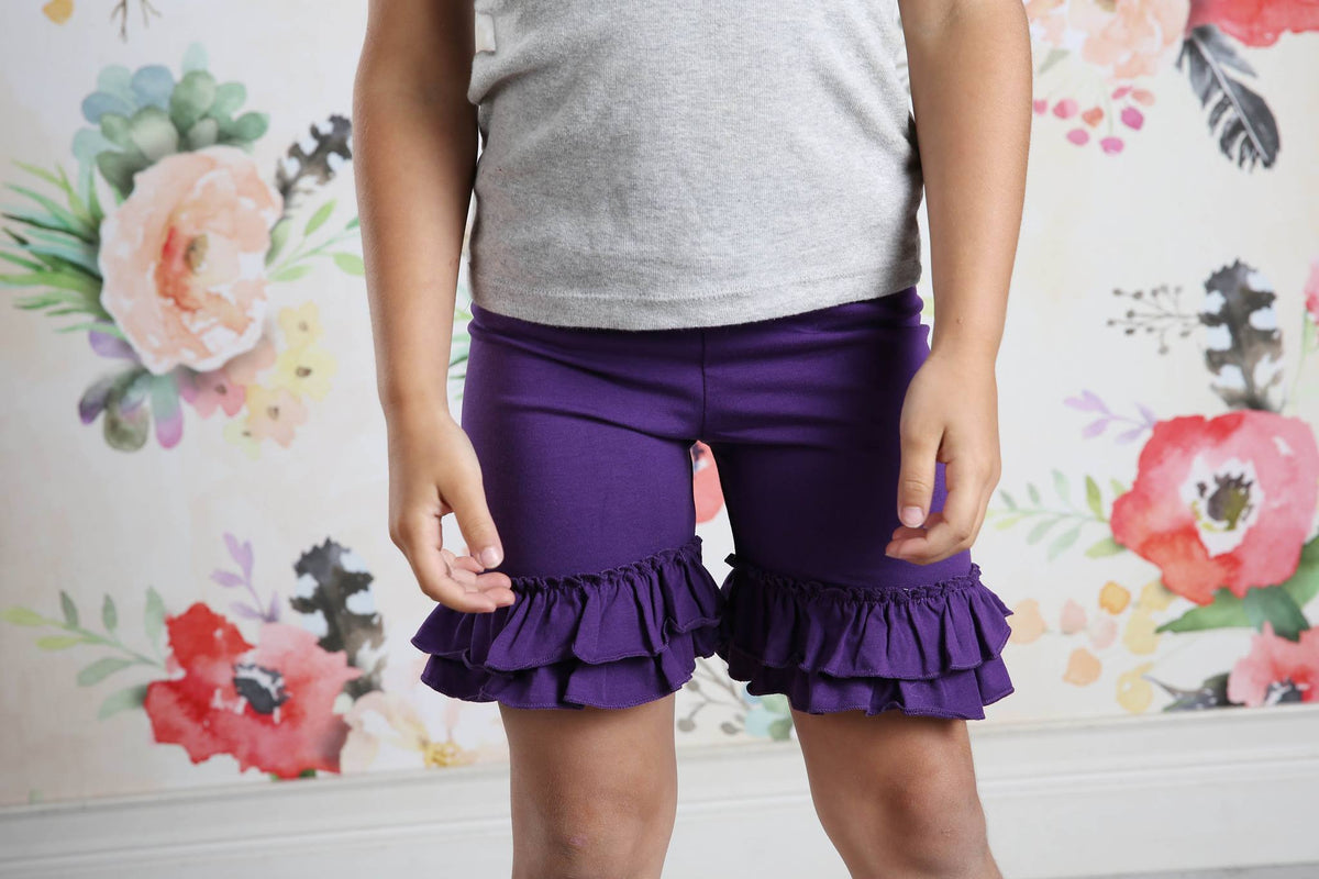 Ruffle Shortie - Raisin - Pearls and Piggytails