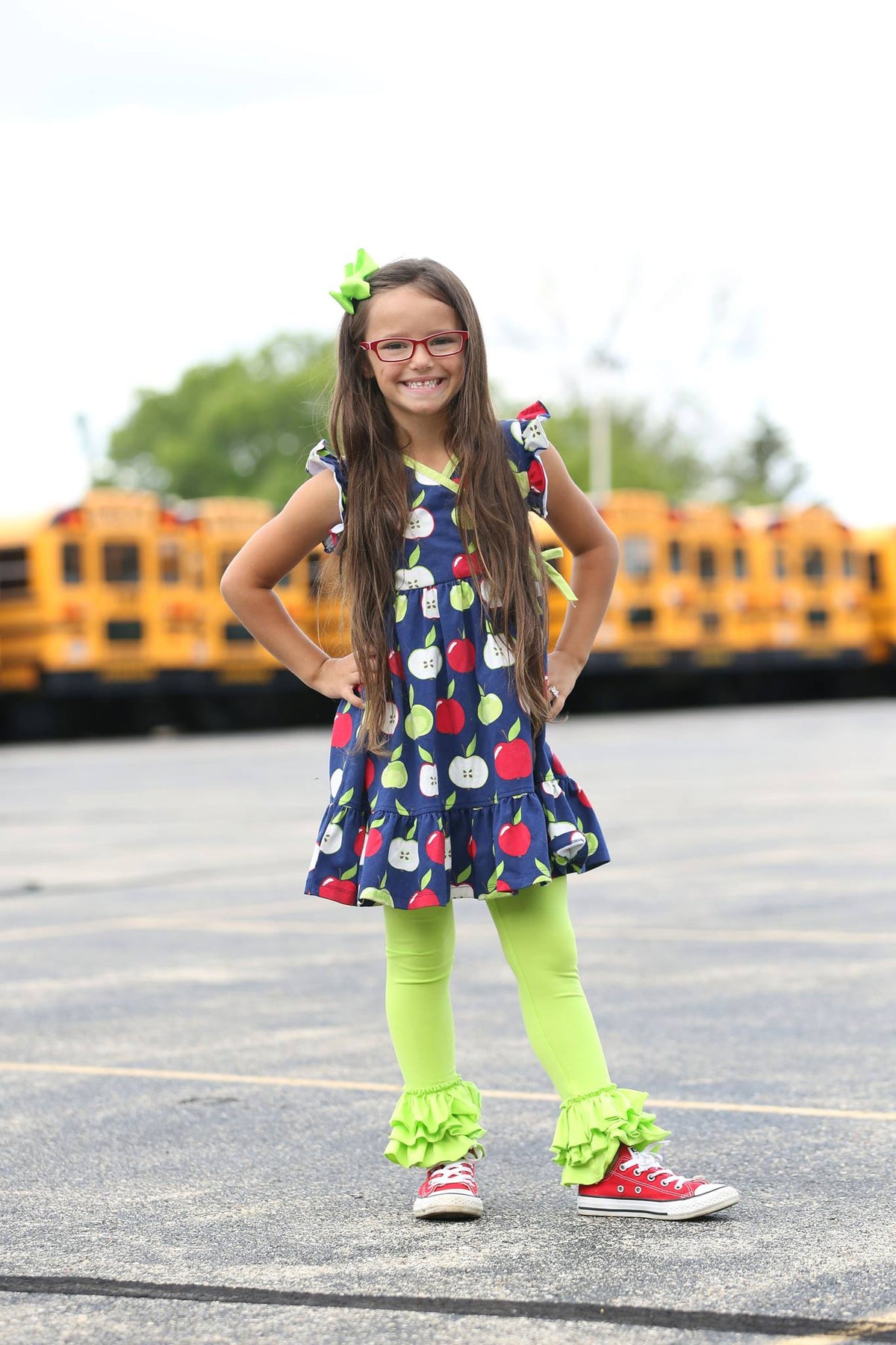 Bella Triple Ruffle Pants - Lime