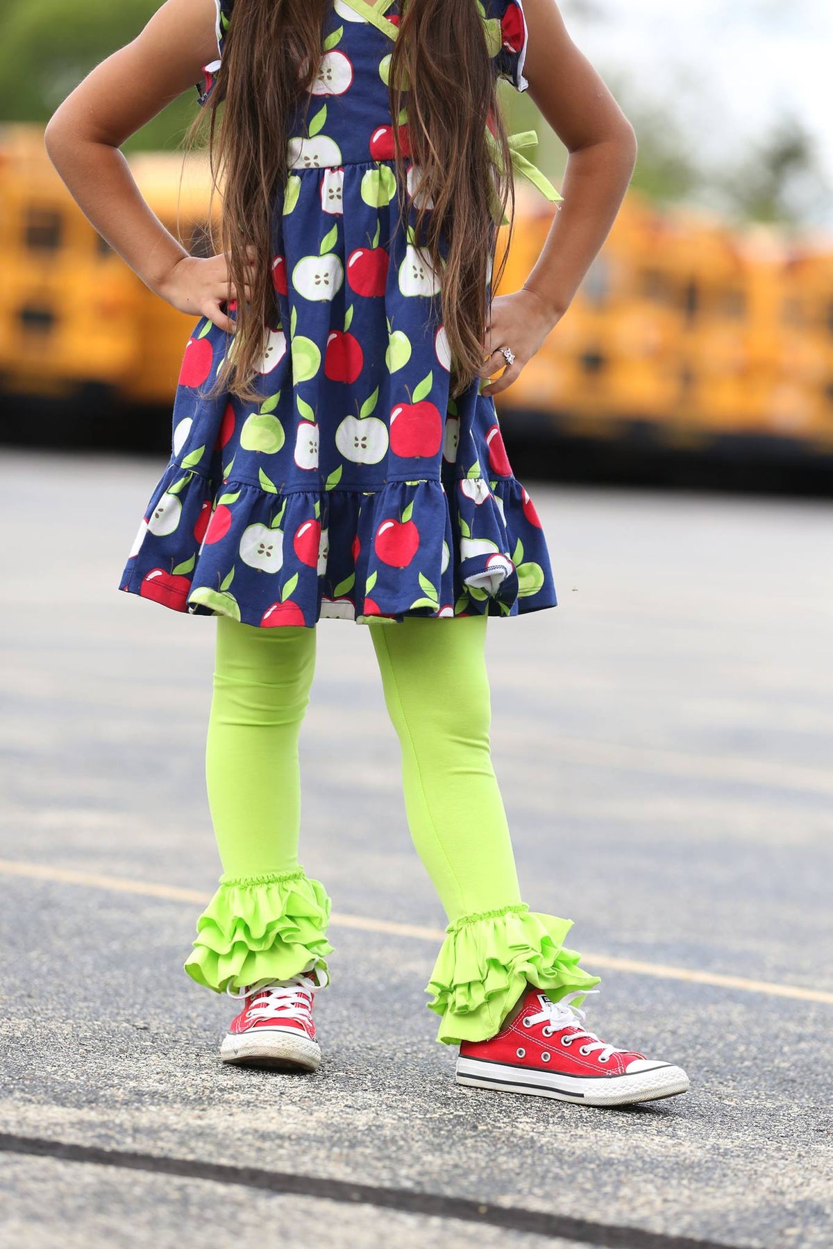 Bella Triple Ruffle Pants - Lime