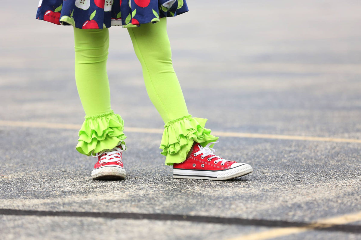 Bella Triple Ruffle Pants - Lime