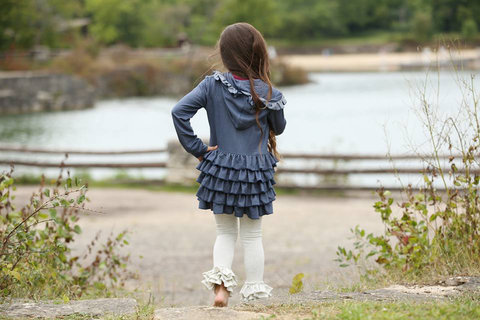 Triple top ruffle leggings