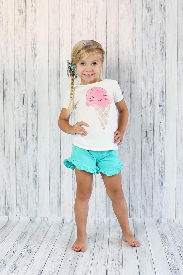 Poppy Shorts - Seamist - Pearls and Piggytails